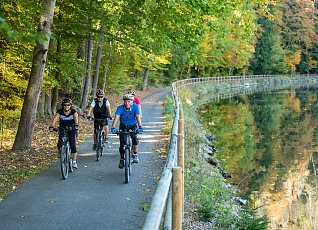 Bicycle paths along the river